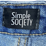 Simple Society Womens Straight Leg Distressed Denim Jeans Size 25 Premium Fabric