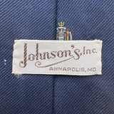 Johnsons Inc Mens Navy Polyester Embroidered Neck Tie Crest Pattern