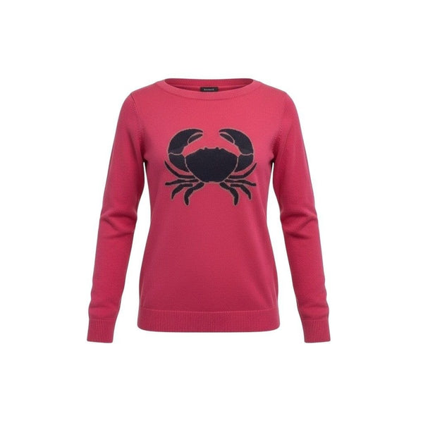 Talbots Womens Pink Crab Graphic Sweater Pullover Casual Knit Size XL