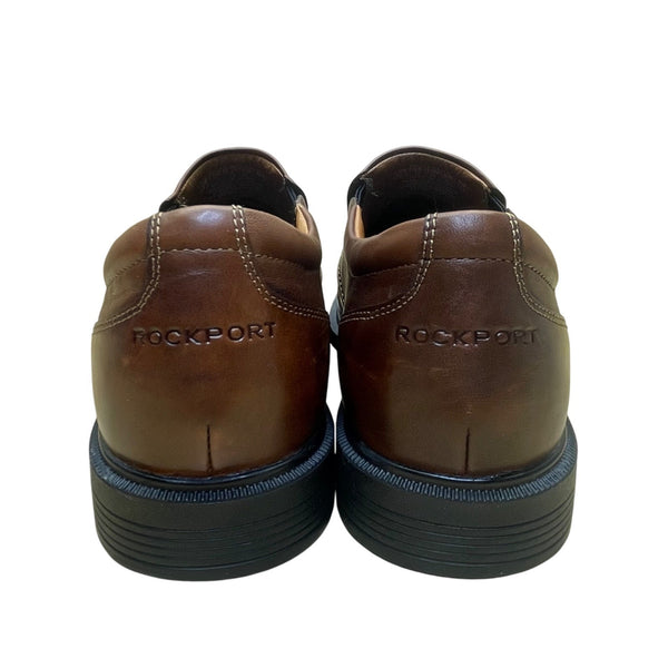 Rockport Men’s Brown Leather Leader 2 Bike Toe Slip-On Dress Shoes Size 11.5