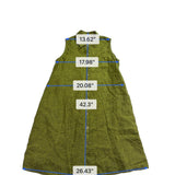 Click Womens Olive Green Linen Sleeveless Button-Down A-Line Midi Dress Size M