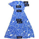 Z Supply Womens Blue Rayon Wrap Maxi Dress With Floral Print Short Sleeves Sz L