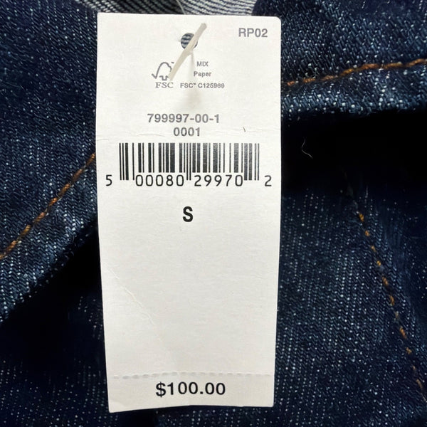 Banana Republic Womens Dark Wash Denim Jacket Casual Button-Up Sz S