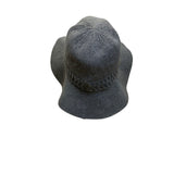Vince Camuto Womens Gray Polyester Knit Floppy Hat One Size Woven Band Detail