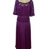MGNY Women’s Magenta Lace & Chiffon Evening Gown With Sequins Size 16