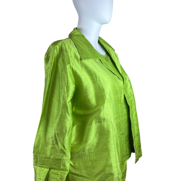 Caroline Rose Green Women’s Silk Tank Top & Jacket Two-Piece Outfit Sz 1X
