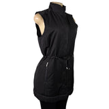 Rainforest Womens Black Sleeveless Vest Zip-Up Adjustable Waist Sz S