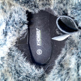 Khombu Women’s Black Leather Faux Fur Winter Buckle Accent Ankle Boots Size 8M