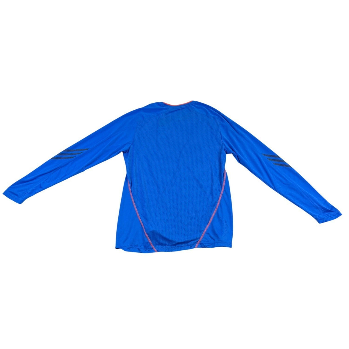 Adidas Mens Blue Long Sleeve ClimaLite Running Shirt W/ Orange Trim Size L