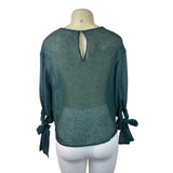 Zara Women's Green Tied Cuff Blouse Sz XS