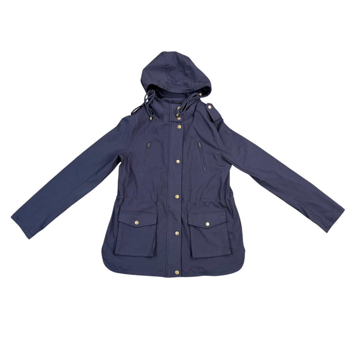 Eden Society Womens Navy Hooded & Lightweight Utility Jacket Size L