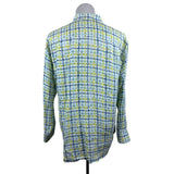 Tommy Bahama Men's Green Plaid Relaxed Linen Button Up Shirt  Shirt Sz XL