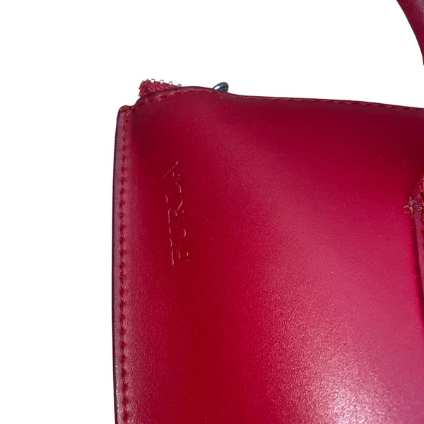 Furla Italy Women’s Red Leather Classic Design Dual Shoulder Straps Tote Bag