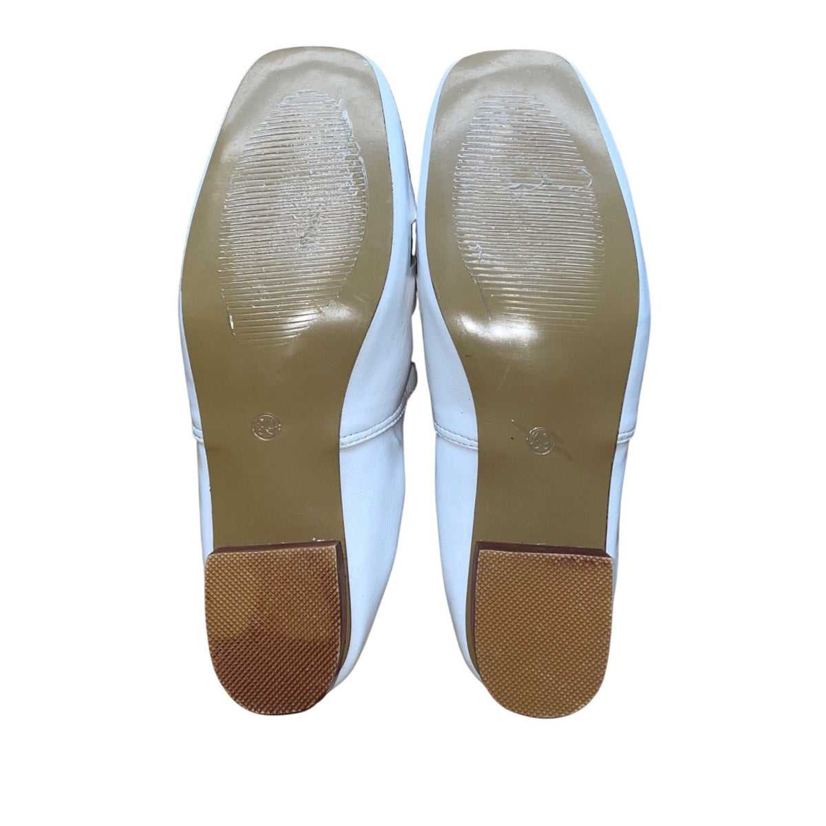 Zrshenmids Women’s White Leather Cut-Out Slip-On Square Toe Loafers Size 39