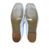 Zrshenmids Women’s White Leather Cut-Out Slip-On Square Toe Loafers Size 39