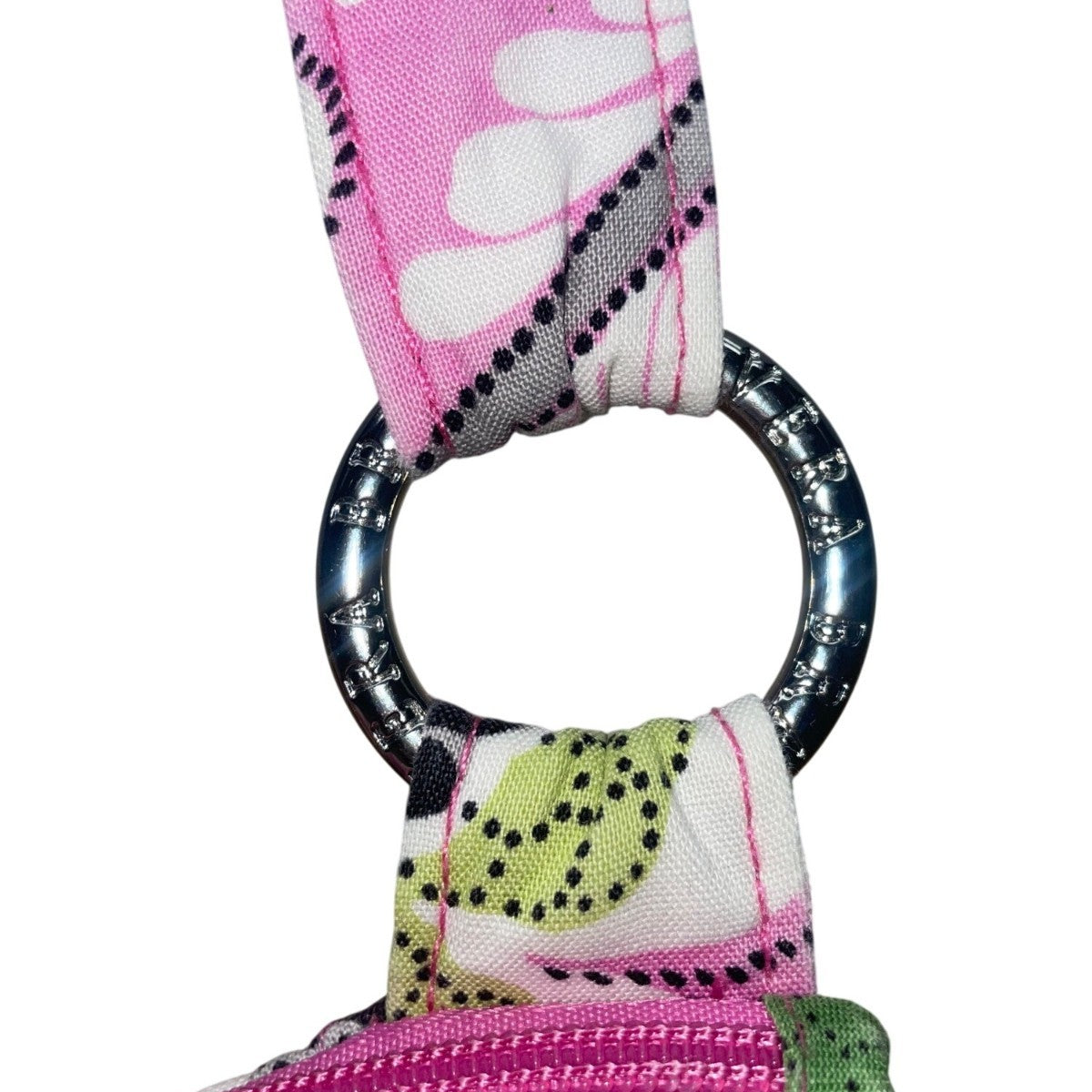 Vera Bradley Women’s Pink & Green Quilted Floral Print Adjustable Crossbody Bag