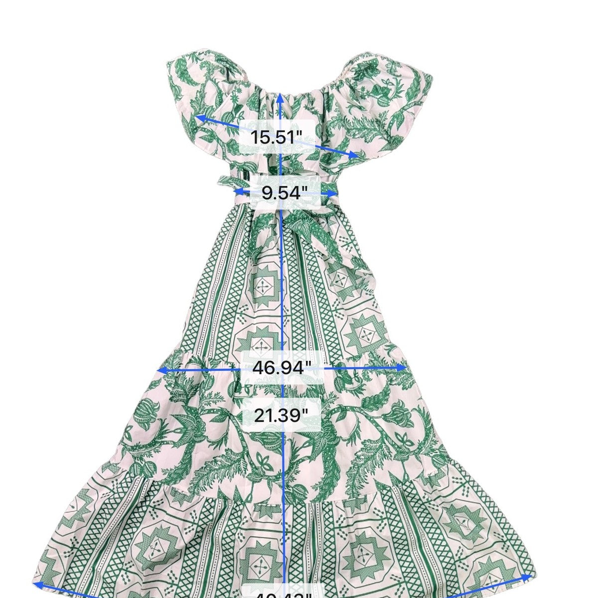 Peekskill Womens Green Cotton Maxi Dress With Tiered Details & Off-Shoulder  Sz 