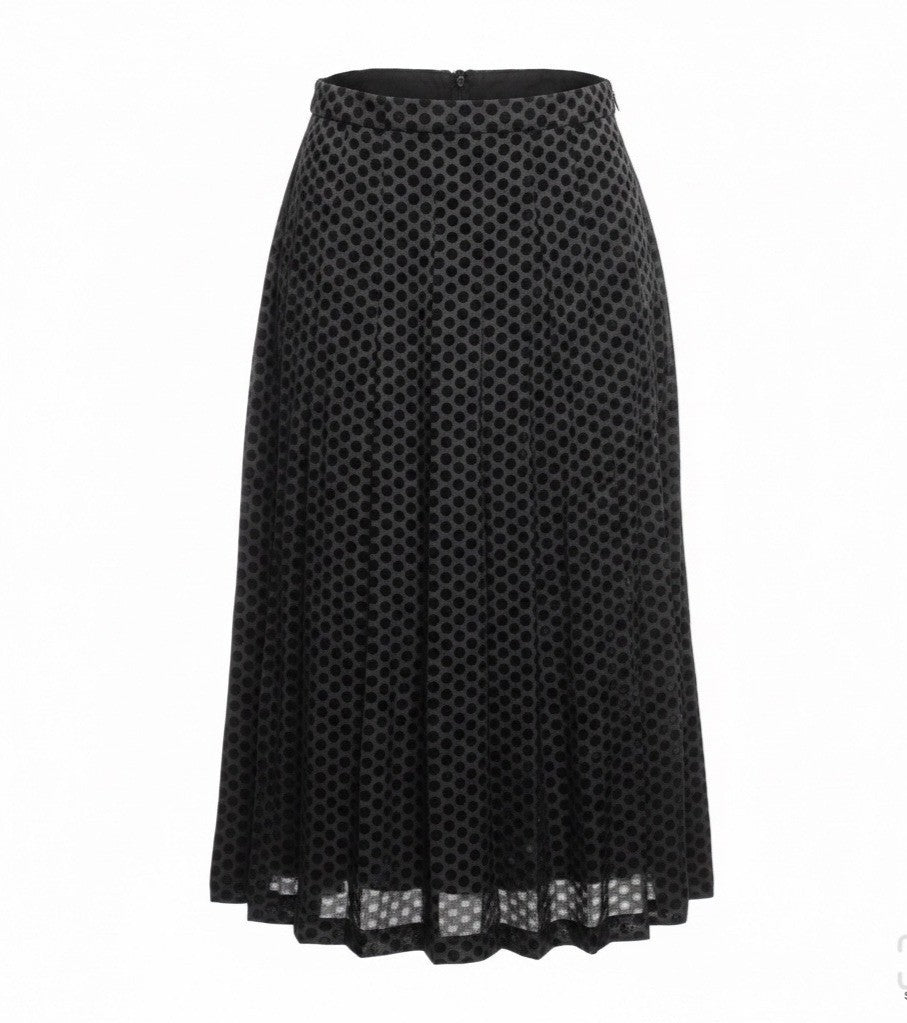 Pure Collection Womens Black Polka Dot Skirt Midi UK 16 US 12 EU 42