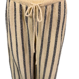 Cupshe Womens Beige/Black Striped Wide-Leg Casual Knit Lounge Pants Sz M - New