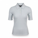 J.Crew Womens Light Blue Ribbe Polo Shirt  Short Sleeve Button Front Sz XS