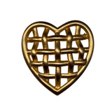 Anne Klein Women Gold Tone Woven Heart Brooch Pin Signature Stamped Vintage