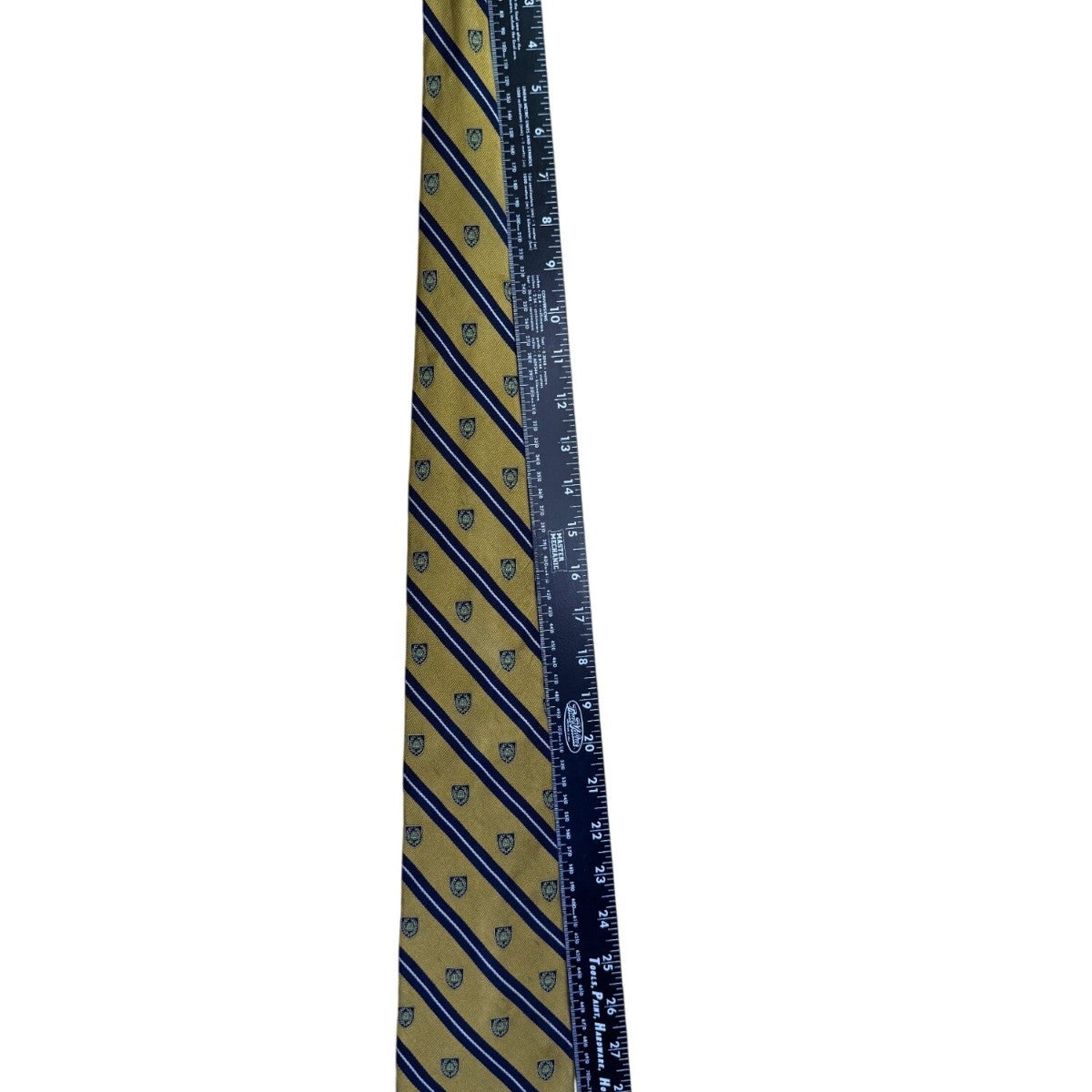 Brooks Brothers Mens Yellow & Blue Silk Striped Shield Pattern Tie