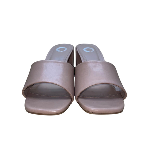 Journee Collection Women’s Taupe Open-Toe Block Heel Alisia Sandals Size 7