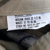 Military Issued Brown Cargo Pants Adjustable Waist & Button Fly Sz Meduim-Long