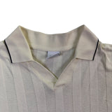 Zara Mens Cream Polo Shirthort Sleeve Ribbed Casual Size S