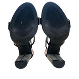 Windsor Women’s Black Suede Rhinestone Strappy High Heel Sugar Sandals Size 8