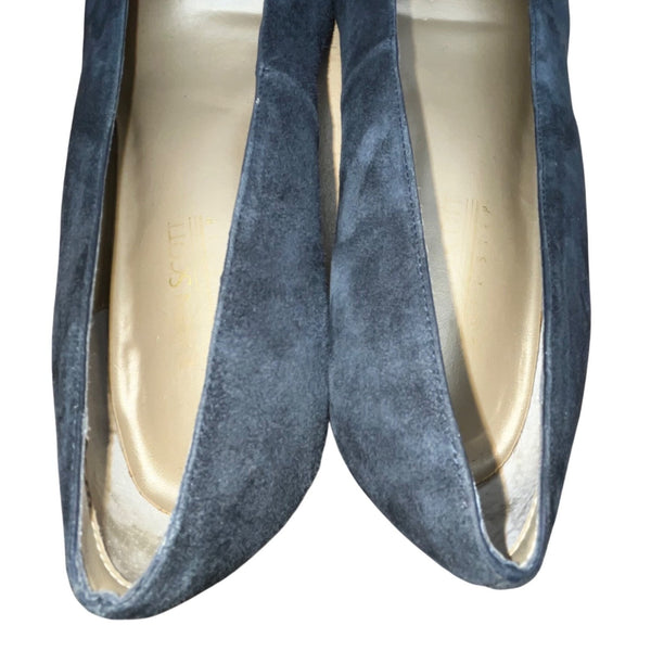 Karen Scott Women’s Navy Leather Block Ellen I Heel Pumps Size 9C