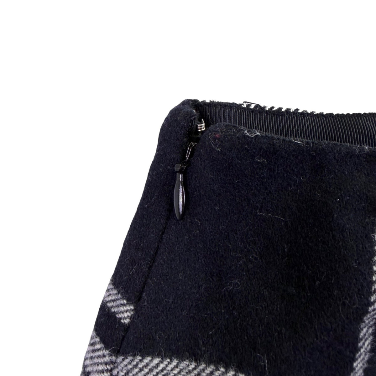 Talbots Womens Black & White Wool Blend Plaid Skirt Fully Lined Size 10