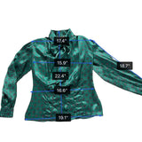 Oscar De La Renta Womens Green Bow Blouse Vintage Retro Style Top Sz 6