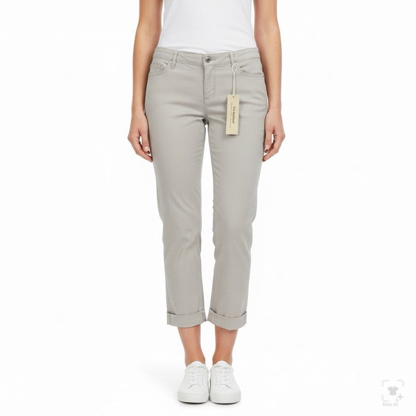 Vintage America Womens Sand Cotton/Spandex Boyfriend Pants Casual Fit Size 6/28