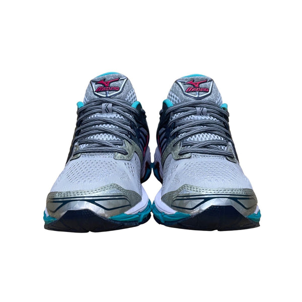 Mizuno Women’s Gray & Teal Mesh Wave Horizon Running Shoes Size 8