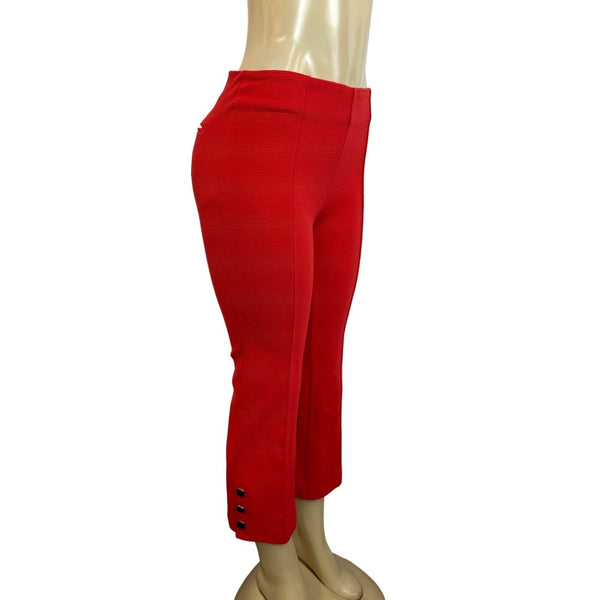 Ann Taylor Women's  Scarlet Red Capri Side Zip Up Pants Sz 4 - NWT