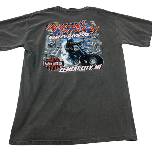 Harley-Davidson Town & Country Cement City T-Shirt Size L New
