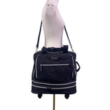 Biaggi Women’s Black Nylon Expandable With Wheels Rolling Carry-On Luggage Bag