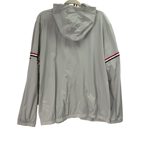 . Mens Sage Green Nylon Jacket UPF 30+ Hooded Lightweight Zip Sz XXL