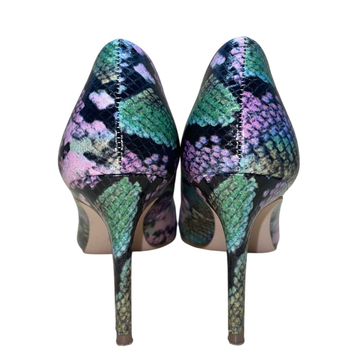 Jessica Simpson Women’s Purple & Green Snake Print Carpena High Heels Sz 7.5