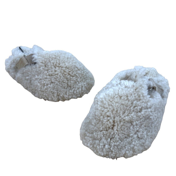 Zara Furry Youth Girl Tan Slippers Sz 10.5 - Cotton / Suede NWOB