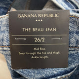 Banana Republic Women's Blue Mid Rise Jeans Sz 26/2 - NWT
