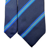 Geoffrey Beene Mens Navy Blue 100% Silk Striped Tie Classic Accessory