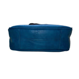 Aphison Women’s Blue Vegan Leather Adjustable Strap Zip Closure Shoulder Bag