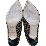 Kate Spade Women’s Leopard Calf Hair With Black Bow Accents Ankle Boots Size 8