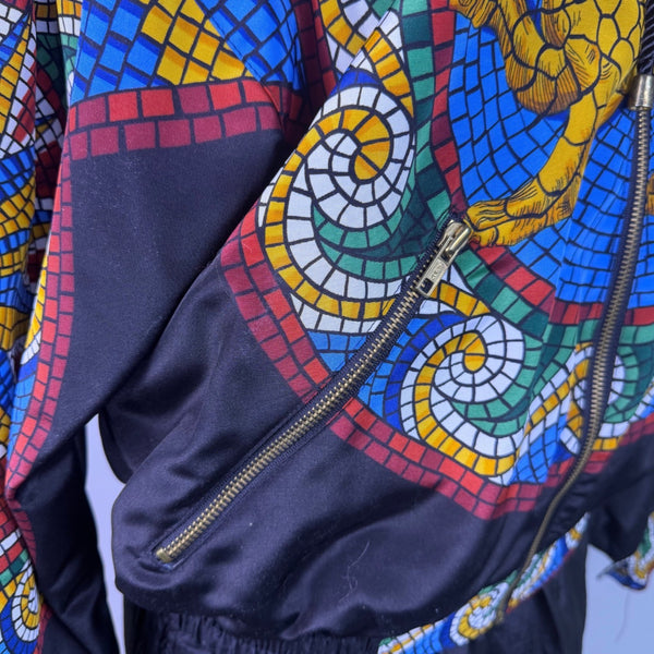 Vintage Gallery Sport Unisex Black Mosaic Print Tracksuit Set XS