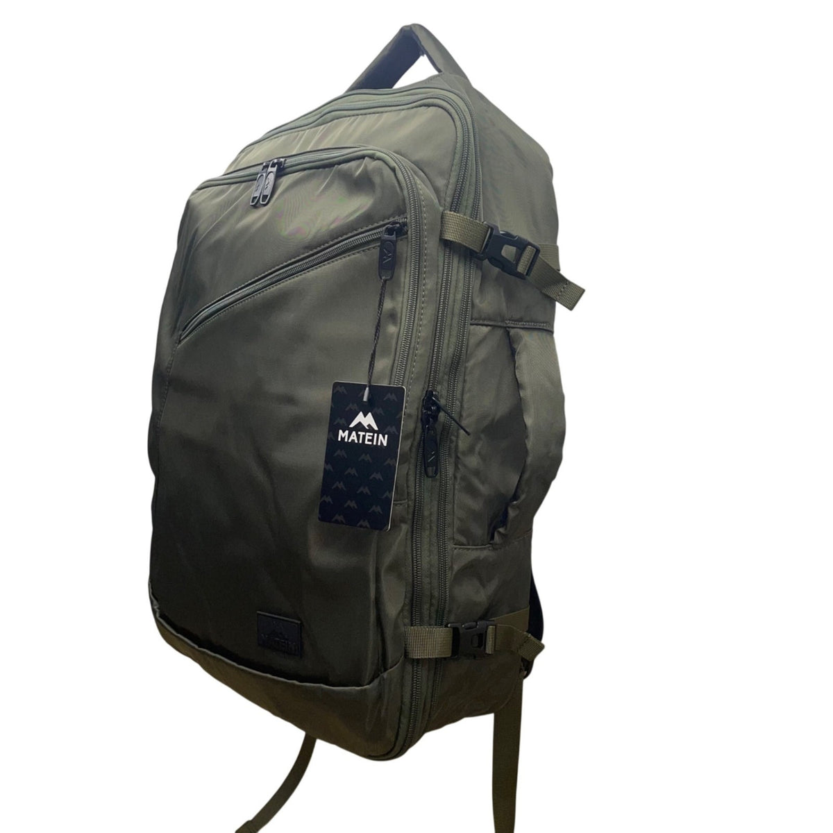 Matein Unisex Olive Green Nylon Adjustable Straps Convertible Travel Backpack