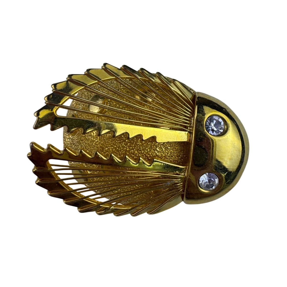 Monet Womens Gold Tone Beetle Crystal Pin Brooch Jewelry