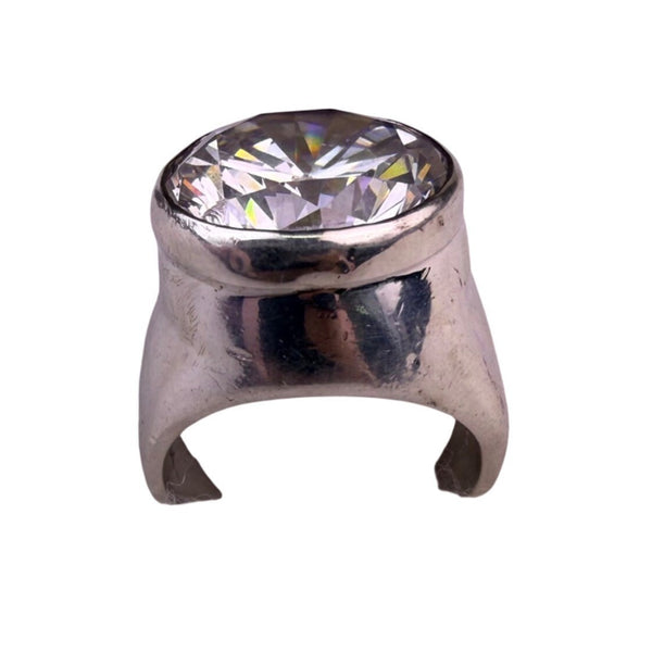 Basina Mens Silver 925 Ring With Cubic Zirconia Statement Design