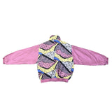 188 West Collection Unisex Pink Multicolor Silk Tracksuit Retro Style Size  XL
